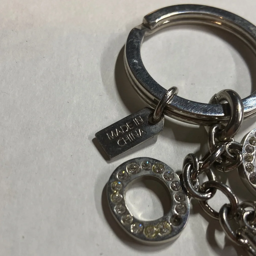 Coach Silver Rhinestone Letter Keychain - Picture 2 of 2